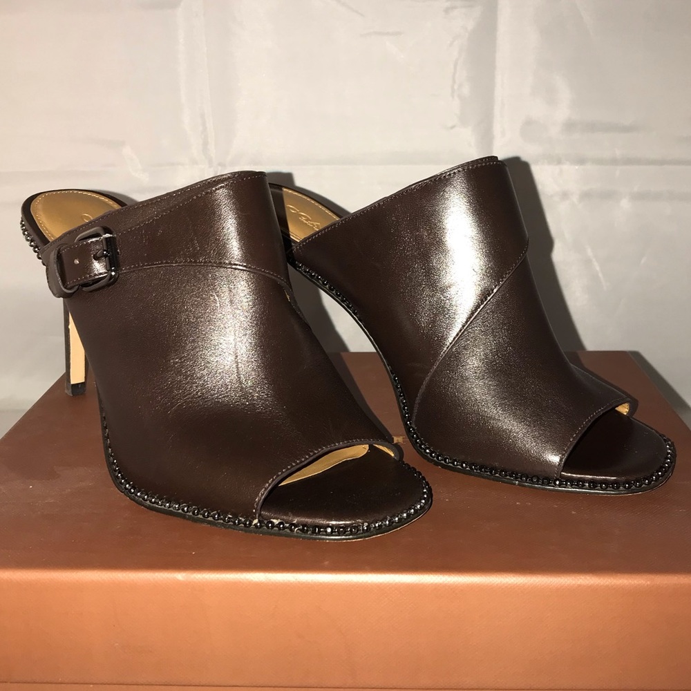 Coach Chestnut Open Toe Mules